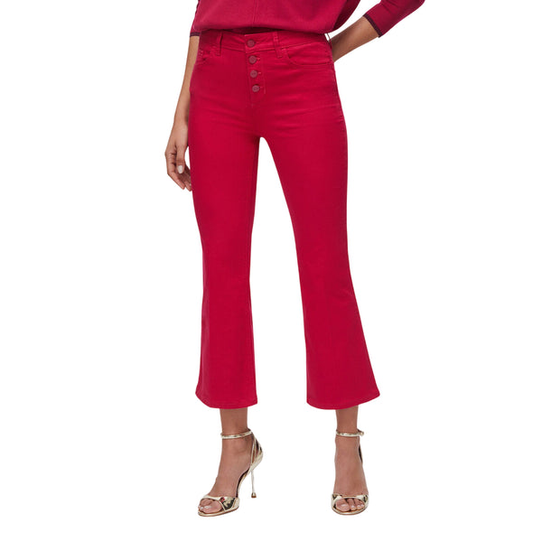Pantalone Donna Rosso, a vita alta, con bottoni