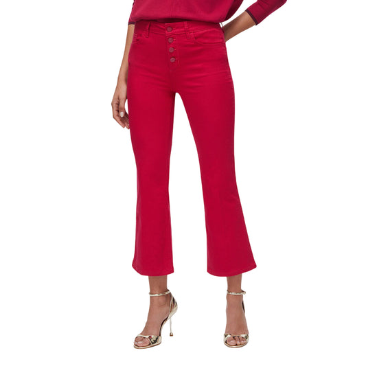 Pantalone Donna Rosso, a vita alta, con bottoni