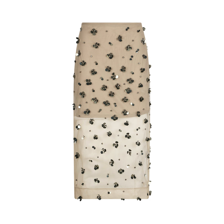 Gonna Donna longuette in tulle con decorazioni
