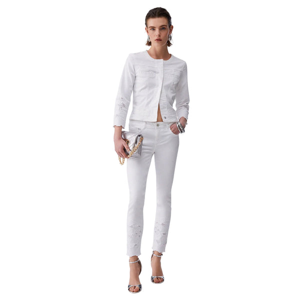 Giubbino bianco con ricami sangallo