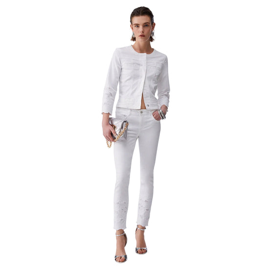 Giubbino bianco con ricami sangallo