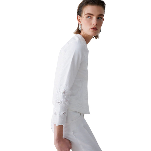 Giubbino bianco con ricami sangallo 