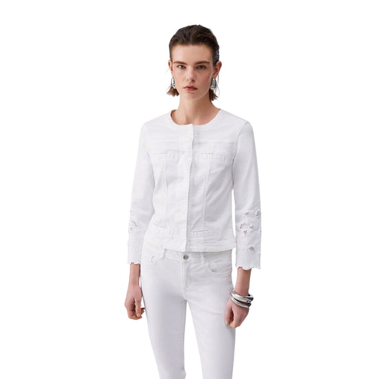 Giubbino bianco con ricami sangallo
