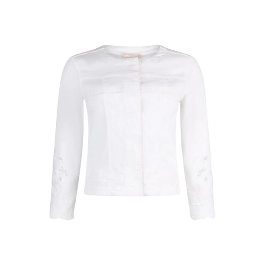 Giubbino bianco con ricami sangallo