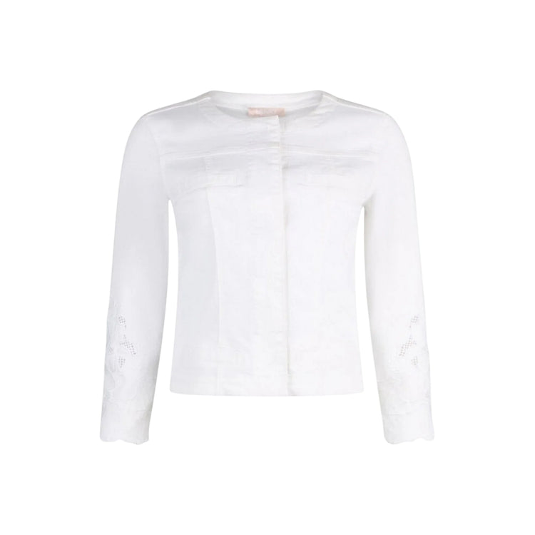 Giubbino bianco con ricami sangallo