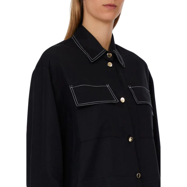 Camicia Donna cropped con bottoni dorati dettaglio
