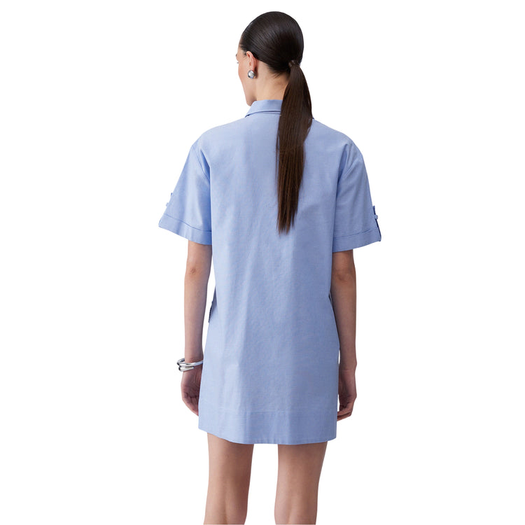 Abito corto Donna in tessuto Oxford modella retro