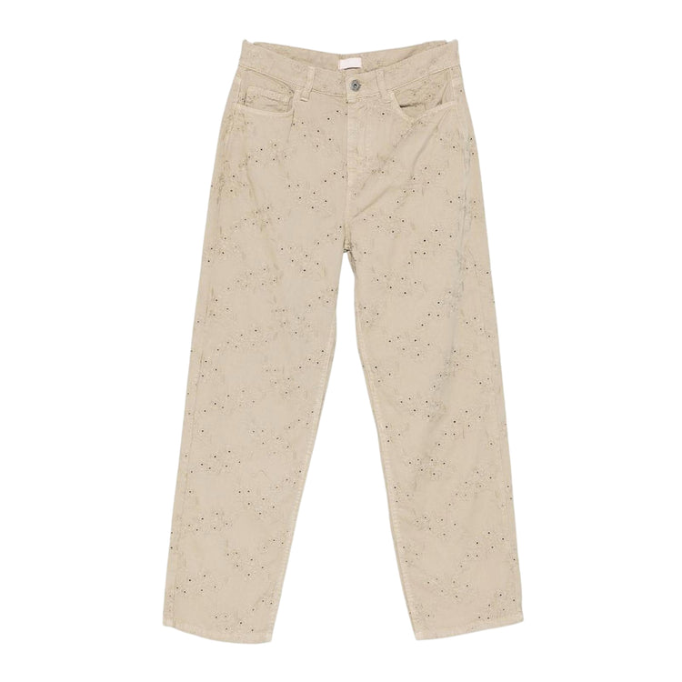 Pantalone Donna cinque tasche, con ricami all over