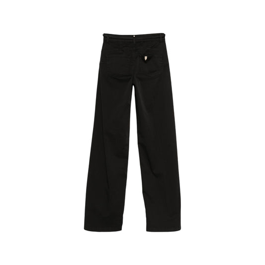 Pantalone Donna flare con cinta Nero retro