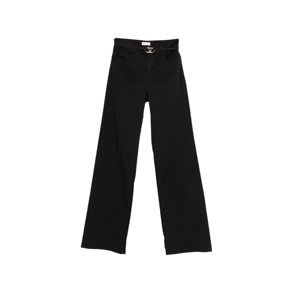 Pantalone Donna flare con cinta Nero