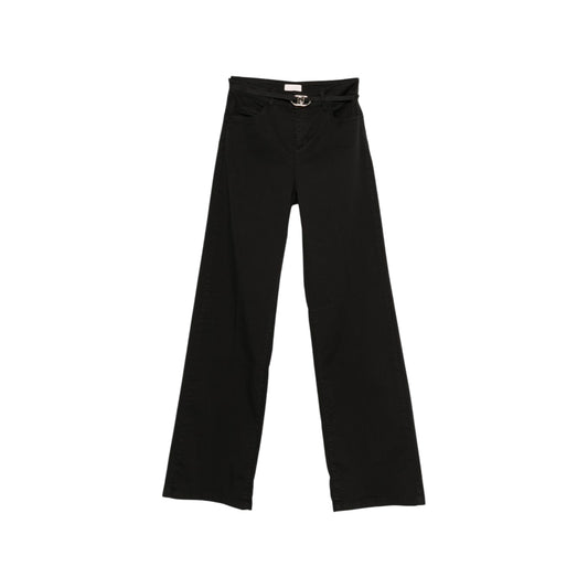 Pantalone Donna flare con cinta Nero
