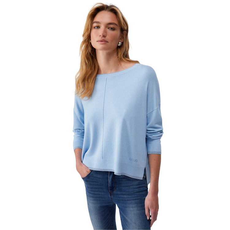 Maglia Donna con interventi in lurex modella frontale