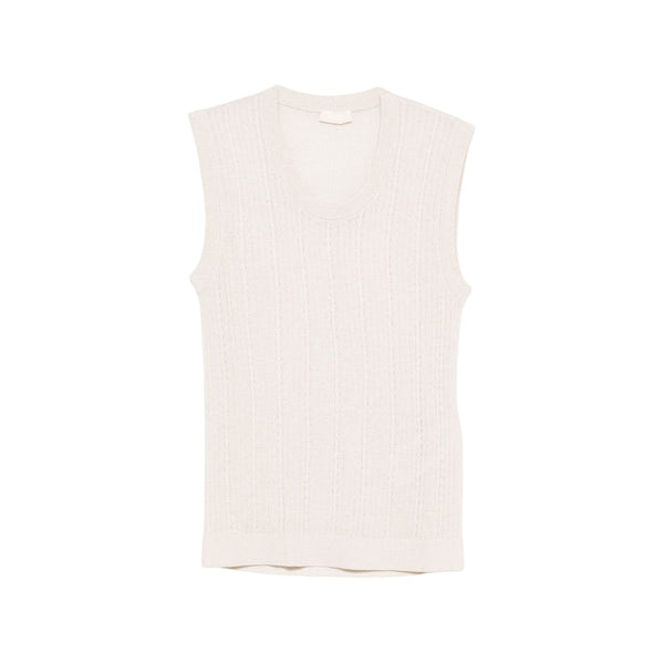 Maglia Donna Oro, lavorata a coste, con scollo tondo