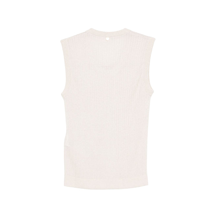 Maglia Donna Oro, lavorata a coste, con scollo tondo