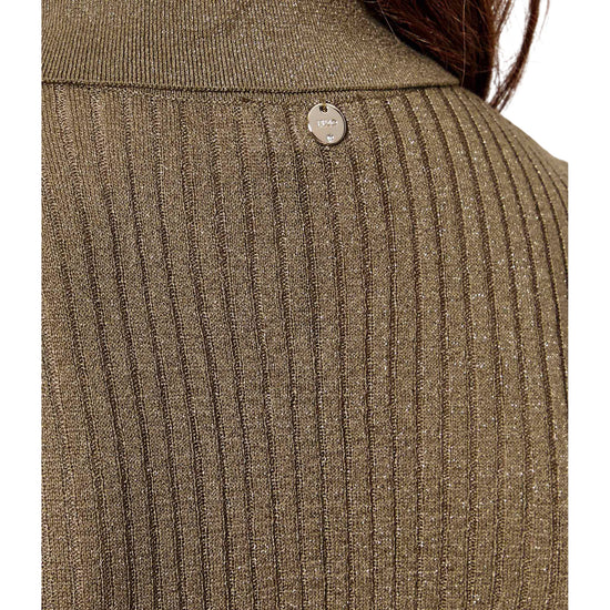 Polo verde oliva con tre bottoni verticali