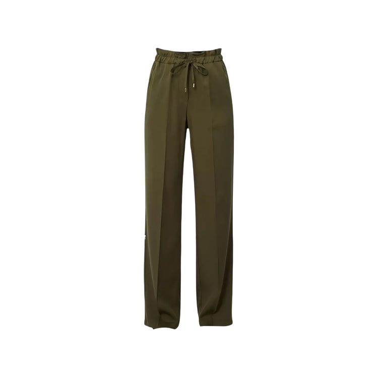 Pantaloni lunghi verdi con elastico in vita