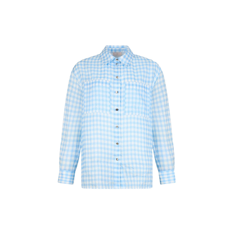 Camicia Donna con motivo vichy celeste