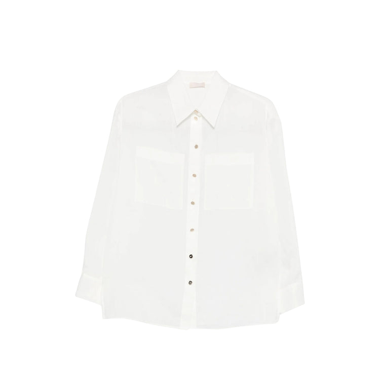 Camicia Donna Bianca, con due tasche applicate