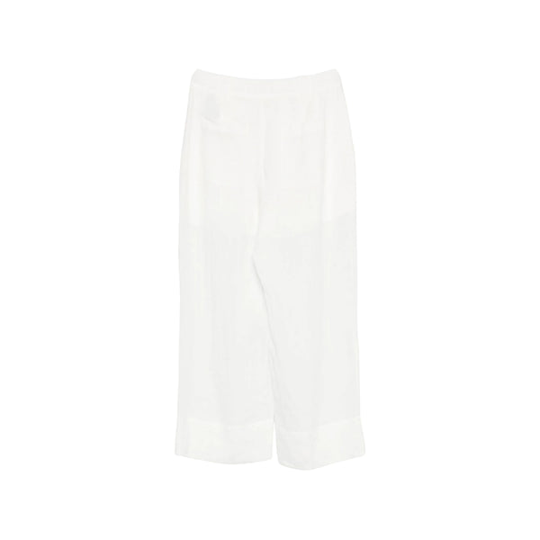 Pantalone Donna ampio, con tasche a filo e due bottoni
