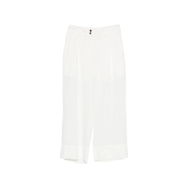 Pantalone Donna ampio, con tasche a filo e due bottoni