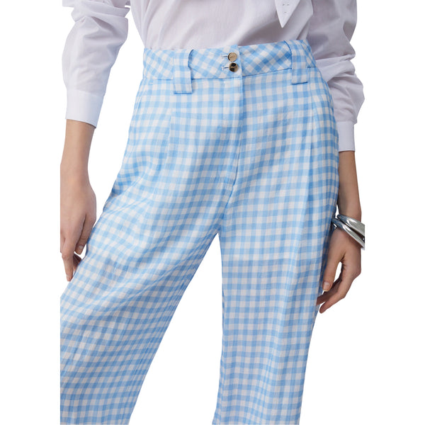 Pantalone Donna cropped in vichy  dettaglio