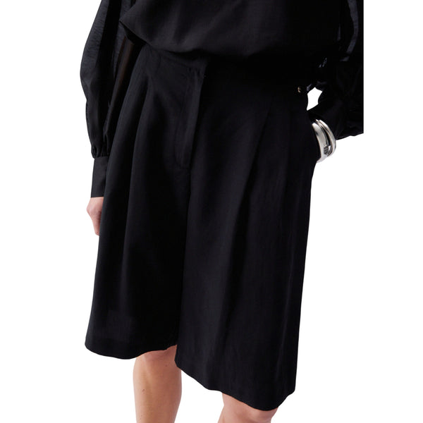 Bermuda neri misto lino e lyocell