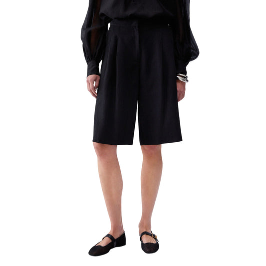 Bermuda neri misto lino e lyocell