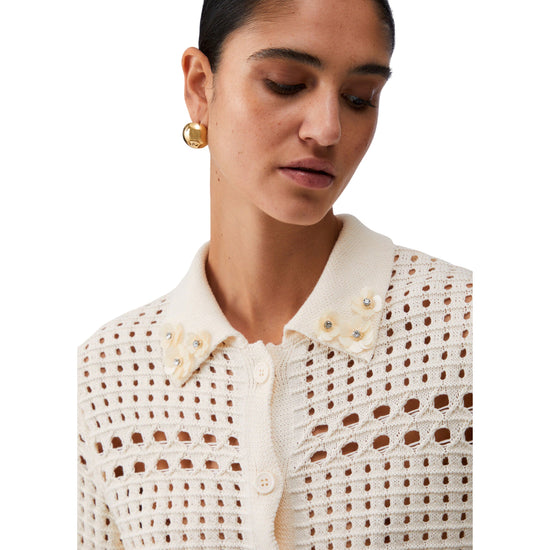 Maglia crochet panna 100% cotone