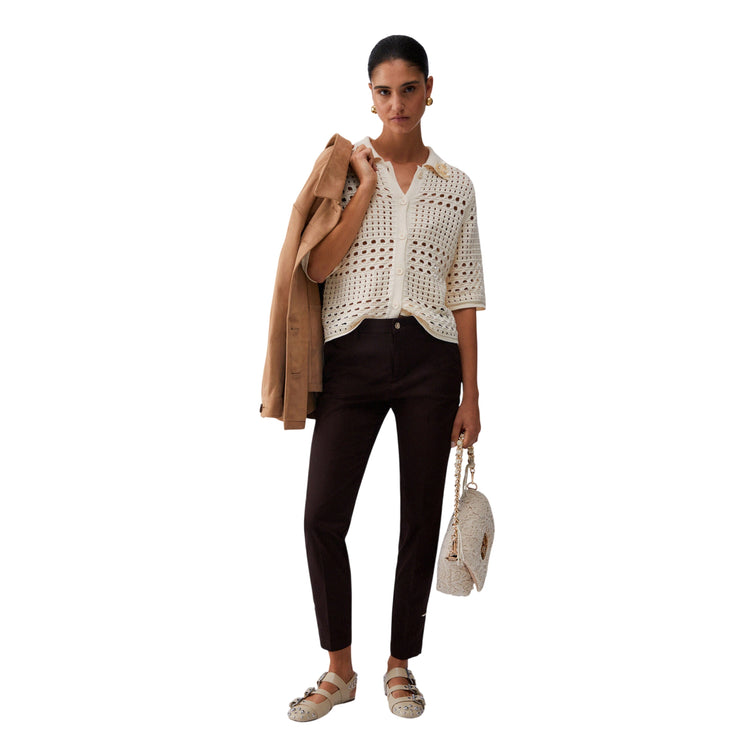 Maglia crochet panna 100% cotone