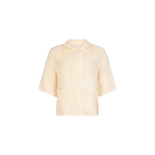 Maglia crochet panna 100% cotone