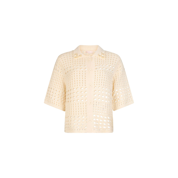 Maglia crochet panna 100% cotone