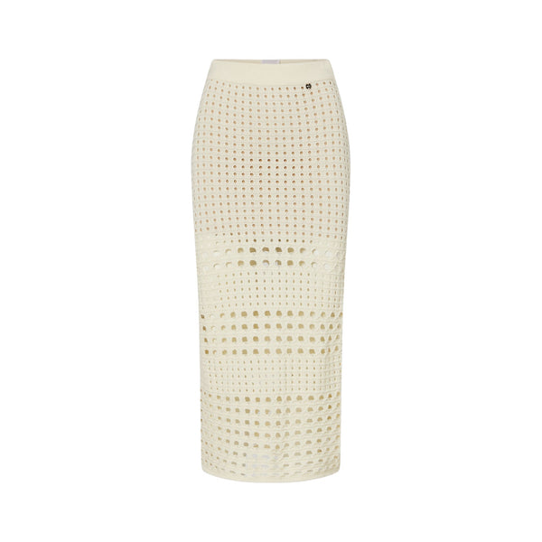 Gonna midi Donna in crochet Bianco