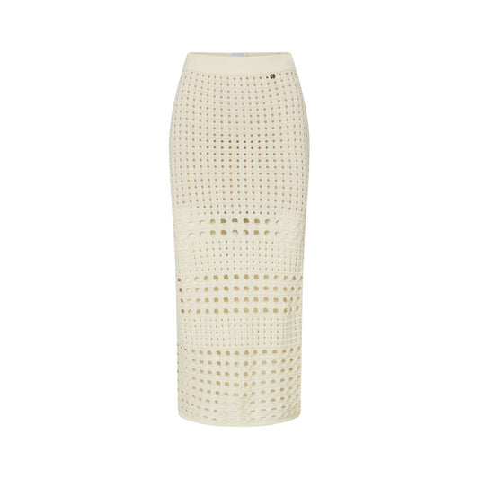 Gonna midi Donna in crochet Bianco