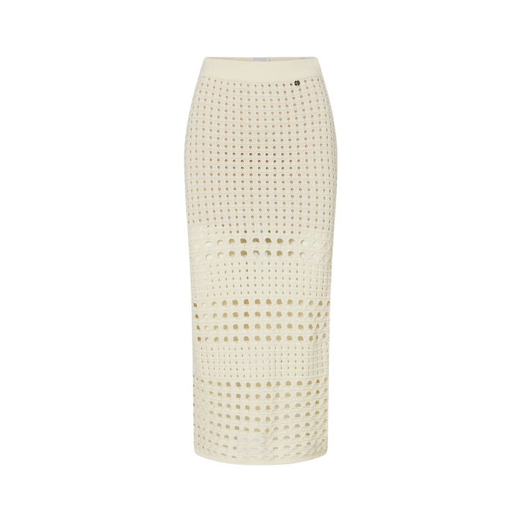 Gonna midi Donna in crochet Bianco