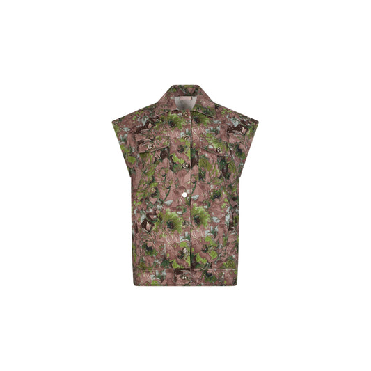 Gilet con stampa all-over floreale