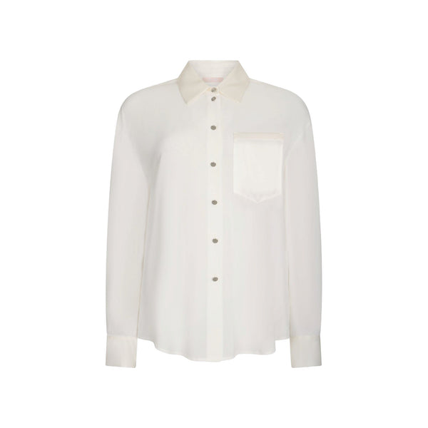 Camicia Donna in raso bianco con tasca