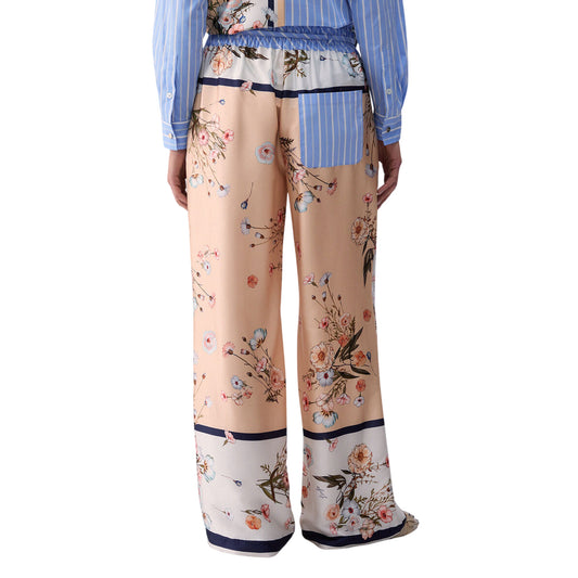 Pantaloni lunghi in twill con stampa 