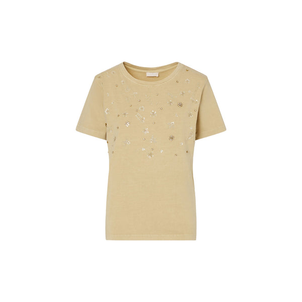 T-shirt Donna con ricami gioiello davanti
