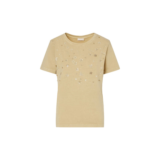 T-shirt Donna con ricami gioiello davanti