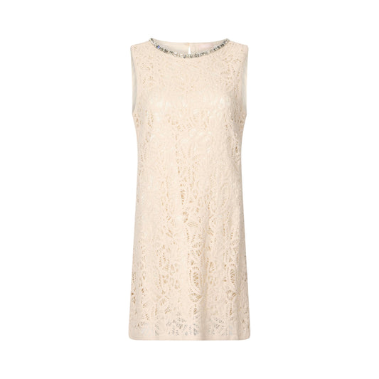 Abito corto Donna in macramé Bianco
