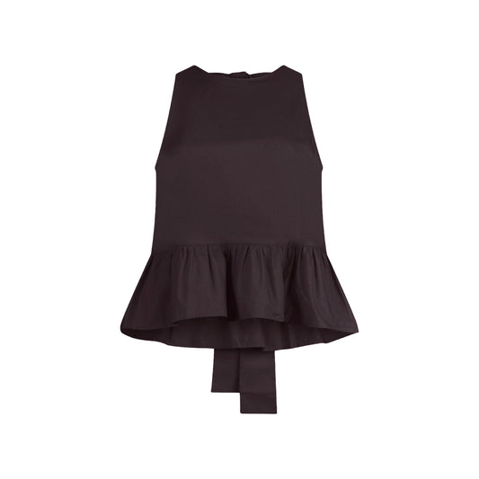 Top Donna con fiocco sul retro Marrone