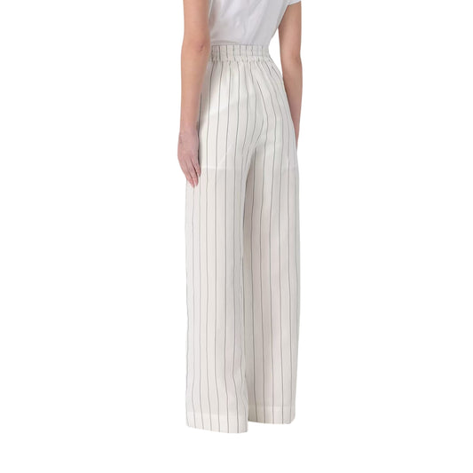 Pantaloni bianchi a righe nere da Donna