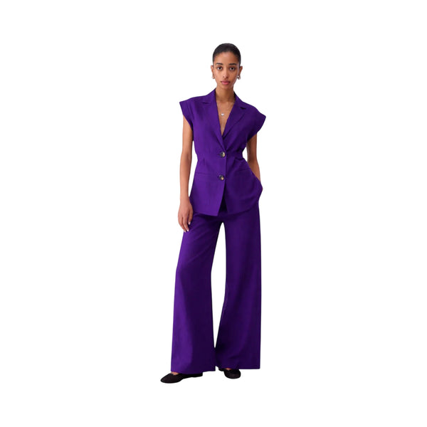 Pantalone fluido Donna a gamba larga modella intera frontale