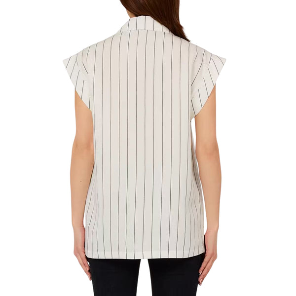 Gilet Donna Bianco con revers classici e bottoni