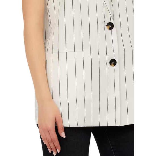 Gilet Donna Bianco con revers classici e bottoni