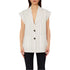 Gilet Donna Bianco con revers classici e bottoni