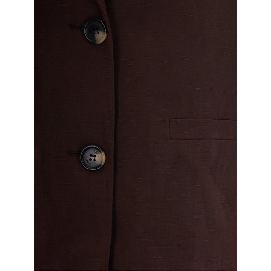 Gilet Donna Marrone con revers classici e bottoni