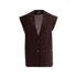 Gilet Donna Marrone con revers classici e bottoni