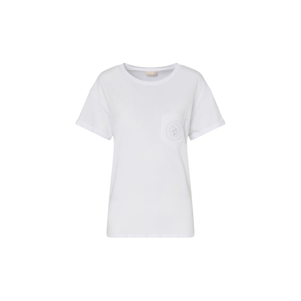 T-shirt bianca Donna con taschino