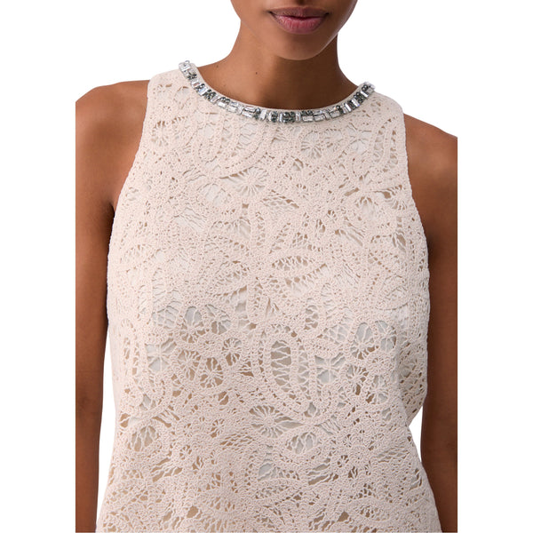 Top Donna in macramè Bianco dettaglio